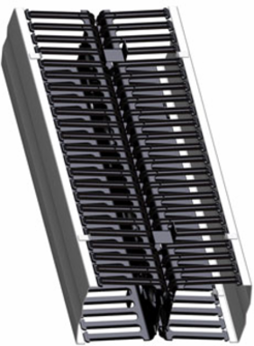 Vertical Cable Management System, 8 Inch Channel x 80 Inch Long, ABS Plastic