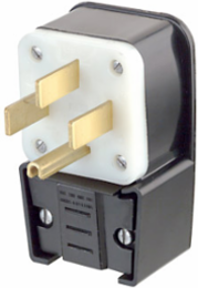 50 Amp NEMA 14-50P Straight Blade Plug, 125/250 Volt, Super Tough Nylon