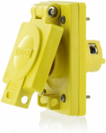 Wetguard 20 Amp Locking Outlet, NEMA L2-20, 250 Volt, Non-Grounding, Yellow