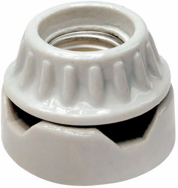 Medium Base Keyless Lampholder, 660W, 250V, Surface Mount, Unglazed Porcelain