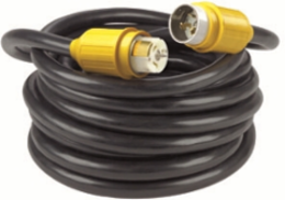 50A, 125/250V Cordset, Flexible Cord w/ (3) #6 AWG and (1) #8 AWG Conductors, Weather-Resistant Non-NEMA Plugs, Reliable Performance to -31°F, 100 Feet Long