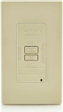 20 Amp Blank Face AFCI Receptacle, 125 Volt, Ivory, Self-Grounding