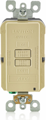 20 Amp Blank Face AFCI Receptacle, 125 Volt, Ivory, Self-Grounding