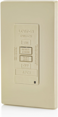 20 Amp Blank Face AFCI Receptacle, 125 Volt, Ivory, Self-Grounding