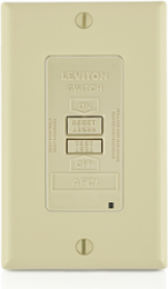 20 Amp Blank Face AFCI Receptacle, 125 Volt, Ivory, Self-Grounding