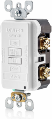20 Amp Blank Face AFCI Receptacle with LED Indicator, 125 Volt, Self-Grounding