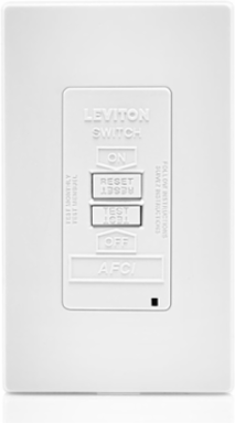 20 Amp Blank Face AFCI Receptacle with LED Indicator, 125 Volt, Self-Grounding