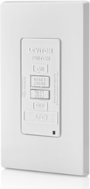 20 Amp Blank Face AFCI Receptacle with LED Indicator, 125 Volt, Self-Grounding