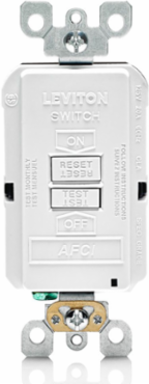 20 Amp Blank Face AFCI Receptacle with LED Indicator, 125 Volt, Self-Grounding