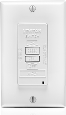 20 Amp Blank Face AFCI Receptacle with LED Indicator, 125 Volt, Self-Grounding