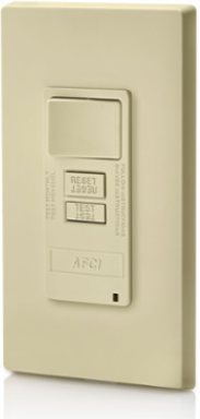 15 Amp AFCI/Switch Combo with LED Indicator Light, Ivory, 20 Amp Feed-Through