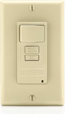15 Amp AFCI/Switch Combo with LED Indicator Light, Ivory, 20 Amp Feed-Through