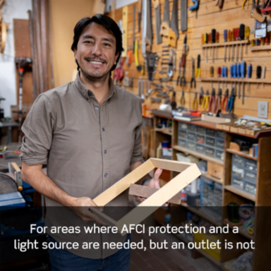 15 Amp AFCI/Switch Combo with LED Indicator, 125 Volt, Light Almond