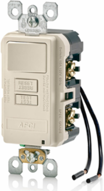15 Amp AFCI/Switch Combo with LED Indicator, 125 Volt, Light Almond