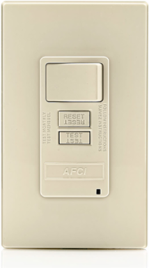 15 Amp AFCI/Switch Combo with LED Indicator, 125 Volt, Light Almond
