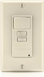 15 Amp AFCI/Switch Combo with LED Indicator, 125 Volt, Light Almond