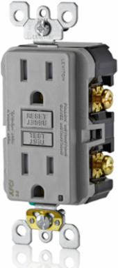 15 Amp Tamper-Resistant AFCI Outlet with LED Indicator, Gray