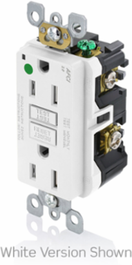 15 Amp Hospital Grade AFCI Receptacle, Tamper-Resistant, Ivory, 125 Volt