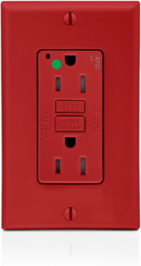 15 Amp AFCI Duplex Receptacle, Heavy-Duty Hospital Grade, Tamper-Resistant, Red