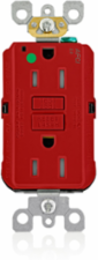 15 Amp AFCI Duplex Receptacle, Heavy-Duty Hospital Grade, Tamper-Resistant, Red