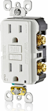 15 Amp Tamper-Resistant AFCI Outlet with LED Indicator, 125 Volt