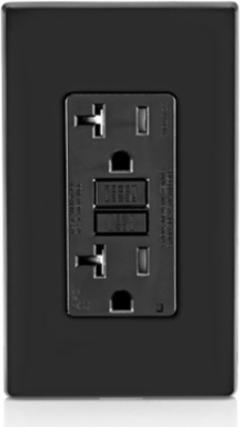 20 Amp Tamper-Resistant AFCI Outlet with LED Indicator, 125 Volt, Back & Side Wired, Black