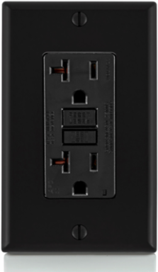 20 Amp Tamper-Resistant AFCI Outlet with LED Indicator, 125 Volt, Back & Side Wired, Black