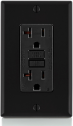 20 Amp Tamper-Resistant AFCI Outlet with LED Indicator, 125 Volt, Back & Side Wired, Black