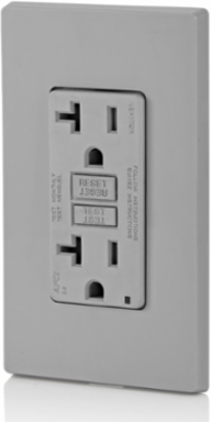 20 Amp Tamper-Resistant AFCI Outlet, 125 Volt, Gray, with LED Indicator Light
