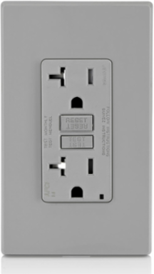 20 Amp Tamper-Resistant AFCI Outlet, 125 Volt, Gray, with LED Indicator Light