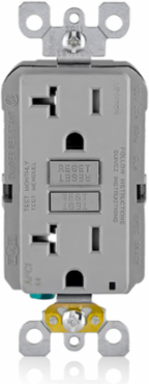 20 Amp Tamper-Resistant AFCI Outlet, 125 Volt, Gray, with LED Indicator Light