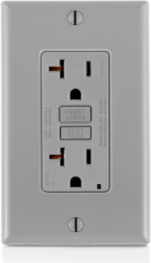 20 Amp Tamper-Resistant AFCI Outlet, 125 Volt, Gray, with LED Indicator Light