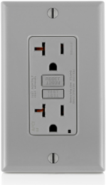 20 Amp Tamper-Resistant AFCI Outlet, 125 Volt, Gray, with LED Indicator Light