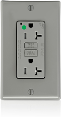 20 Amp AFCI Hospital Grade Tamper-Resistant Receptacle, NEMA 5-20R, Gray