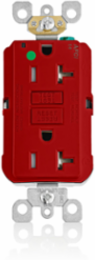 20 Amp Hospital Grade AFCI Duplex Receptacle, Red, Tamper-Resistant