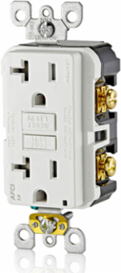 20 Amp Tamper-Resistant AFCI Outlet, 125 Volt, Duplex Receptacle with LED Indicator