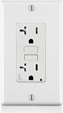20 Amp Tamper-Resistant AFCI Outlet, 125 Volt, Duplex Receptacle with LED Indicator