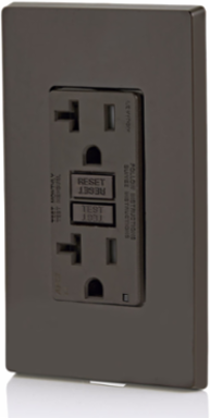 20 Amp Tamper-Resistant AFCI Outlet, 125 Volt, Back & Side Wired, Brown