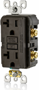 20 Amp Tamper-Resistant AFCI Outlet, 125 Volt, Back & Side Wired, Brown