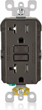 20 Amp Tamper-Resistant AFCI Outlet, 125 Volt, Back & Side Wired, Brown