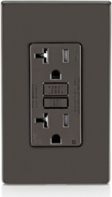 20 Amp Tamper-Resistant AFCI Outlet, 125 Volt, Back & Side Wired, Brown