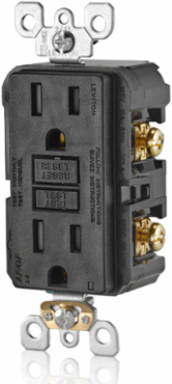 15 Amp Self-Test Tamper-Resistant AFCI/GFCI Outlet with LED Indicator, Black