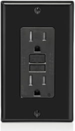 15 Amp Self-Test Tamper-Resistant AFCI/GFCI Outlet with LED Indicator, Black