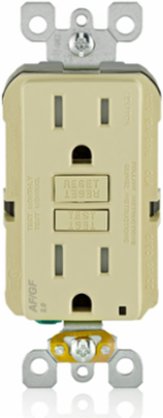 15 Amp Self-Test Tamper-Resistant Dual-Function AFCI/GFCI Outlet, Ivory