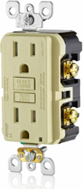 15 Amp Self-Test Tamper-Resistant Dual-Function AFCI/GFCI Outlet, Ivory