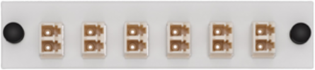 LGX 6-Pack Plate with LC Duplex Adapters, 12 Fibers, Beige, RoHS Compliant