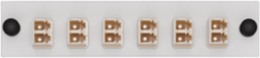 LGX 6-Pack Plate with LC Duplex Adapters, 12 Fibers, Beige, RoHS Compliant