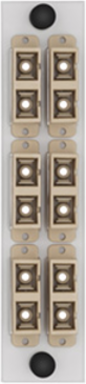 LGX 6-Pack Plate with SC Duplex Adapters, 12 Fibers, Phosphor Bronze Sleeve, Beige