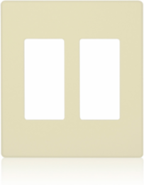Renoir II Wallplate, Two Gang, Ivory Color