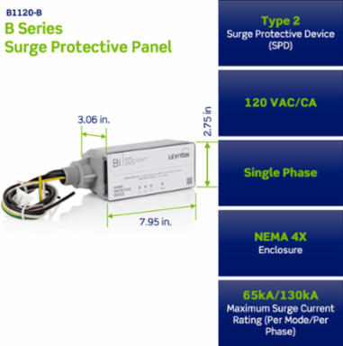 Type 2 Surge Protective Device, 120 VAC, Single Phase